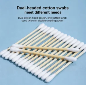 Wood Cotton Swabs Durable Lightweight Eco Friendly with Custom Packaging Quantity Double headed Buds for Ear Cleaning Makeup