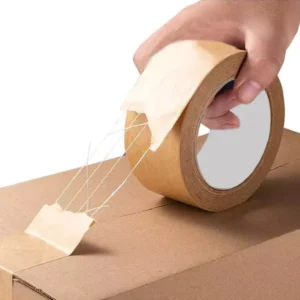 Writable Heat Resistant Self Adhesive Fiberglass Reinforced Eco Friendly Kraft Paper Tape Heavy Duty Ultra Adhesive Sticker