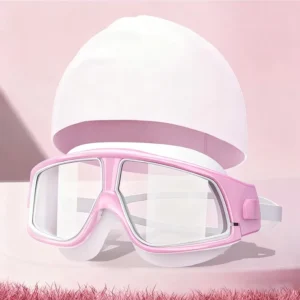 XF001 Swimming Goggle Large Frame Adult Women Lady Anti Fog HD Wide View Silicone Strap Myopia Degree Lens Optional Swim Glass