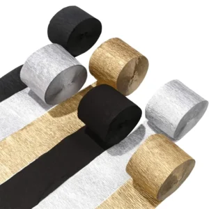 Xieli 3 Rolls Crepe DIY Craft New Year Party Material Backdrop Decoration Paper Streamers