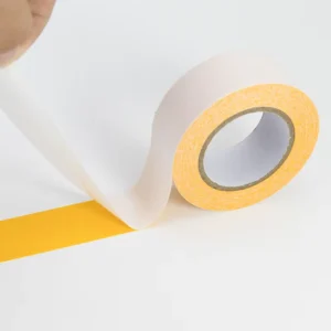 Yellow Acrylic Waterproof Crepe Paper Double Sided Adhesive Sticker Customizable Logo for Easy to Stick Pressure