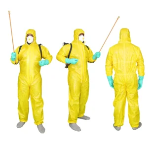 Yellow CE Certified Non Sterile Multi Layer Laminated Fabric Hazardous Chemical Acid Radiation Resistant Medical Protective Suit