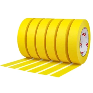 Yellow Crepe Paper Masking Tape for Wall Window Decoration Jumbo Roll