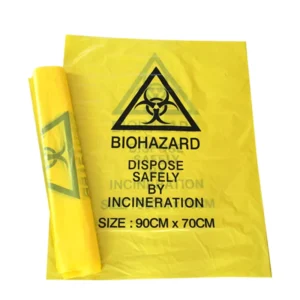 Yellow Medical PP HDPE Autoclavable and Biohazard Bag High Temperature Disposable Bio Medical Waste Bags for Hospital Clinic