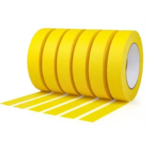 Yellow Painters Tape 1 Inch 6 Rolls 60 Yards Masking Tape Crepe Paper for Painting DIY Crafting School Projects