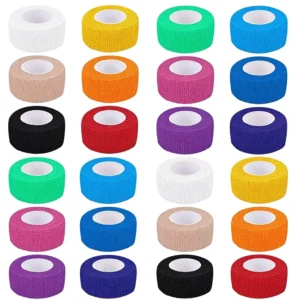 Yimmer Multicolor Medical Self Adhesive Cohesive Wrap Bandages 2.5cm*4.5m First Aid Tape for Sports Wrist Ankle
