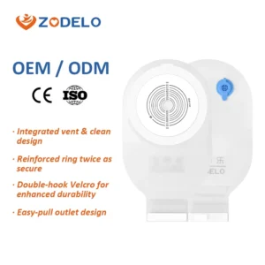 Zodelo CE Certified One Piece Stoma Pouch Medical Disposable Far Infrared Disinfecting Colostomy Bag Cover Comfortable Non Woven