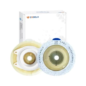 Zodelo CE Medical Hydrocolloid Convex Colostomy Baseplate Flange Hydrocolloid Ostomy Wafer Irradiation Sterilized 12×13 White
